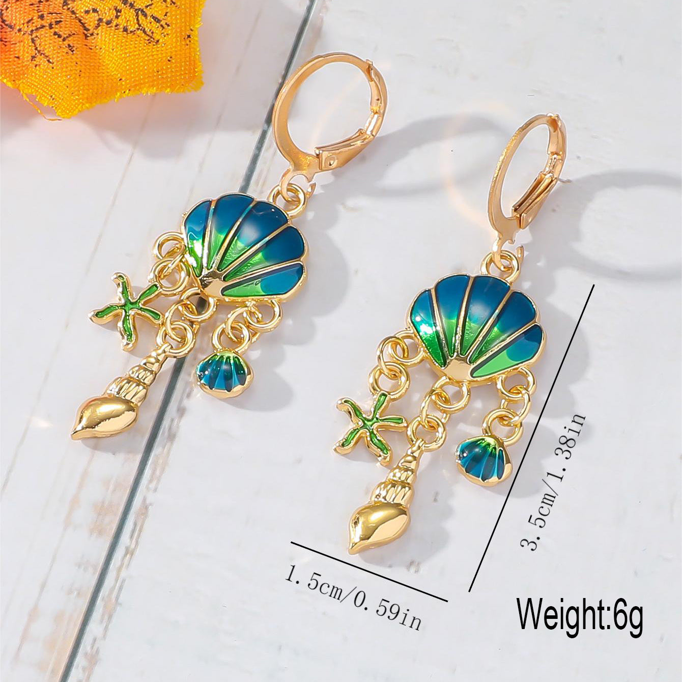 Seashell Charm Hoop Earrings