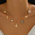Marine Charm Pendant Necklace with Alloy Chain