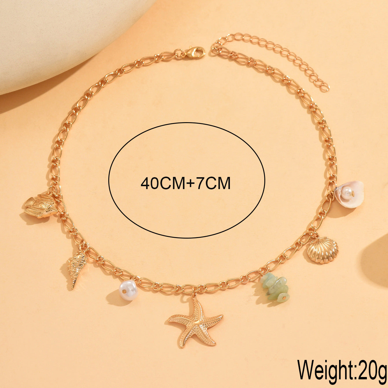 Marine Charm Pendant Necklace with Alloy Chain