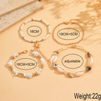 Shell Charm Bracelet Set with Alloy Chain