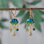 Seashell Charm Hoop Earrings