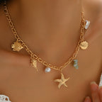 Marine Charm Pendant Necklace with Alloy Chain