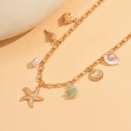 Marine Charm Pendant Necklace with Alloy Chain